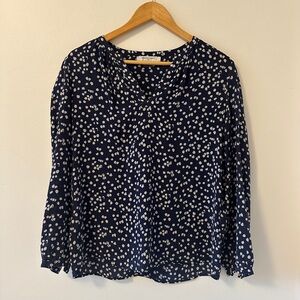 Gerard Darel Navy Blouse with White Dots | Size EU 42